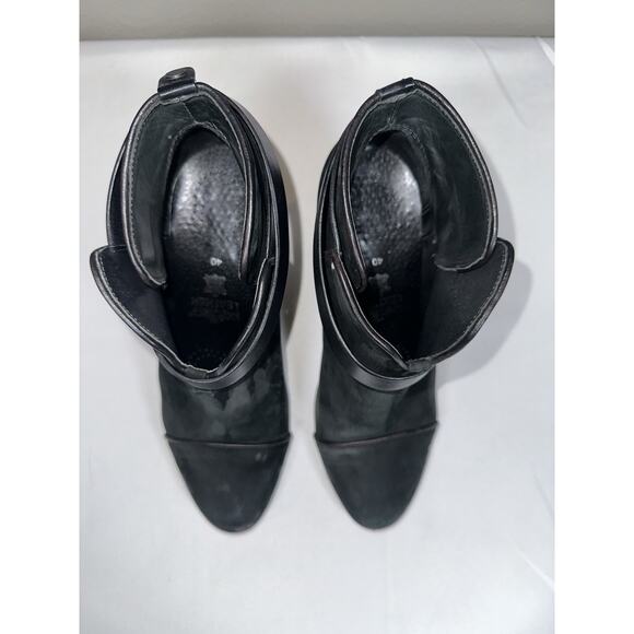 Rag and Bone Harrow Black Suede High Heeled Ankle Boots Straps Sz EU 40 / US 10 - Picture 5 of 14